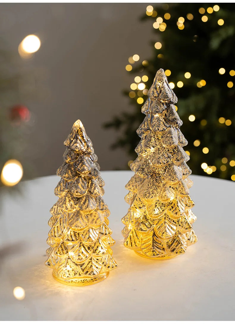 Portable Christmas Tree Night Light | 100% Cordless for Bedroom Desk | Battery Not Included | Romantic Xmas Decor Gift