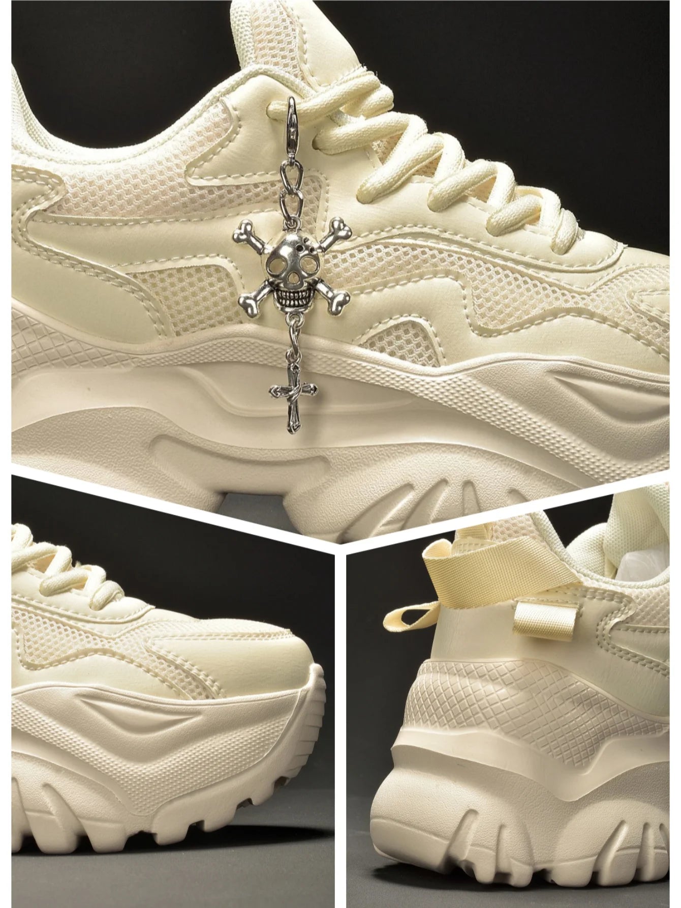 Women’s Punk Platform Sneakers Lace-Up High Heel Shoes