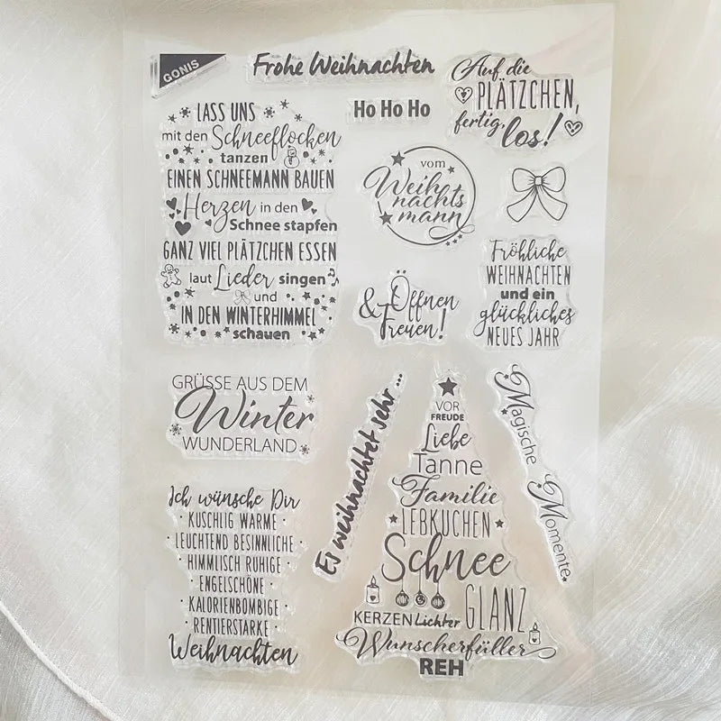 German word merry christmas clear stamp Transparent Silicone Stamp For Scrapbooking Photo Album Decoration seal stamp