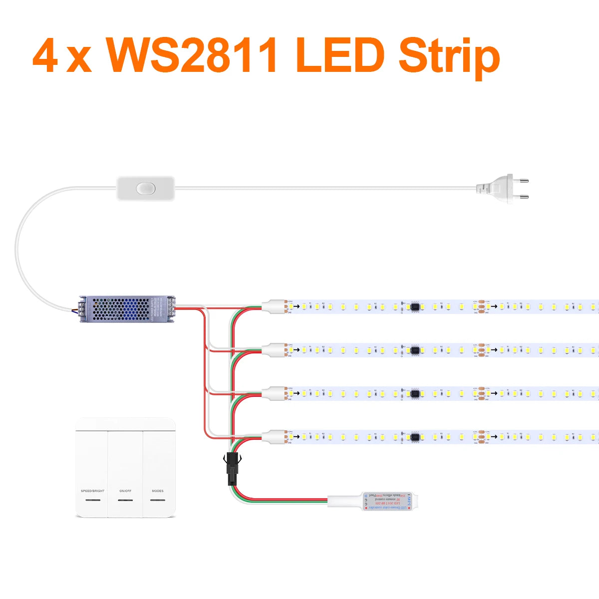 1-4pcs/lot WS2811 IC Pixel Addressable Horse Race LED Strip Light DC 24V Running Water Flowing Tape Lamp Decor 3000K/4000/6000K