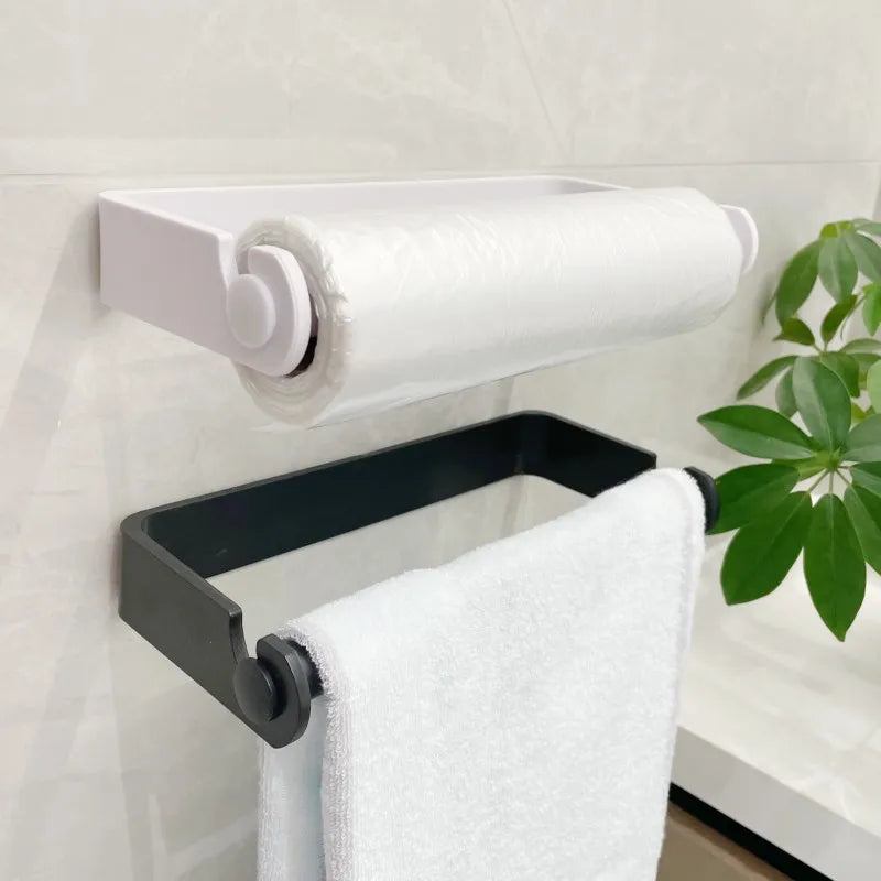 Kitchen Paper Towel Holder Adhesive Tissue Hanger Toilet Roll Paper Dispenser Cabinet Storage Napkin Rack Bathroom Accessories