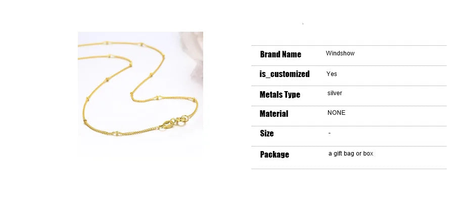 35-80cm Real 925 Sterling Silver W/ Gold Colour Beads Curb Chain Choker Necklaces For Women Girls Jewelry Kolye Collares Ketting