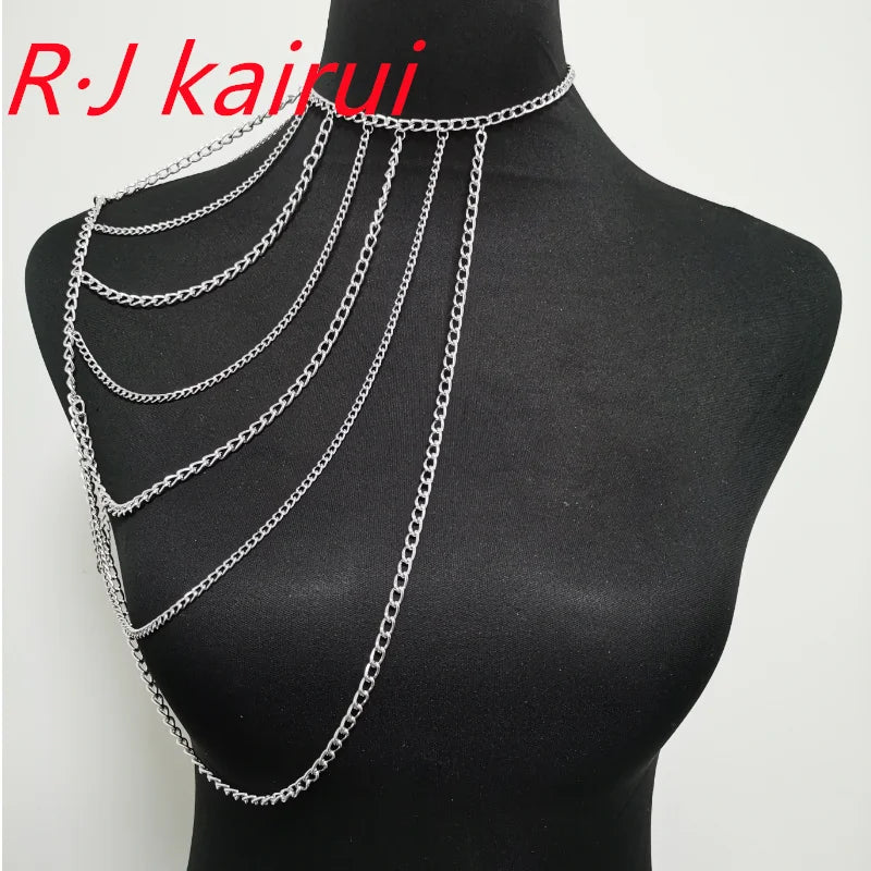 FREE SHIPPING STYLE A36 Gold Colour CHAIN DOUBLE SHOULDERS CHAIN JEWELRY 3 COLORS