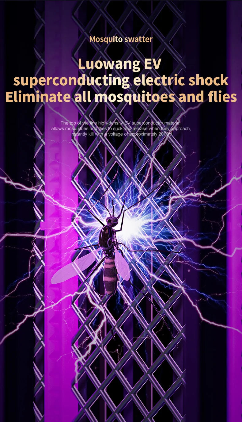 Rechargeable Energy Saving Mosquito Killer Lamp UV Trap Shock Safe Design 100㎡ Coverage Auto On Off No Chemicals Indoor Outdoor