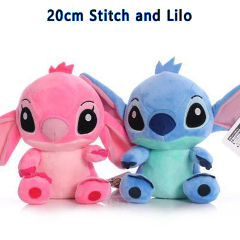 20-60cm Giant Size Lilo & Stitch Couple Models Cartoon Stuffed Plush Anime Plushs Toys Pendant Toy Pillow Kids Birthday Gift