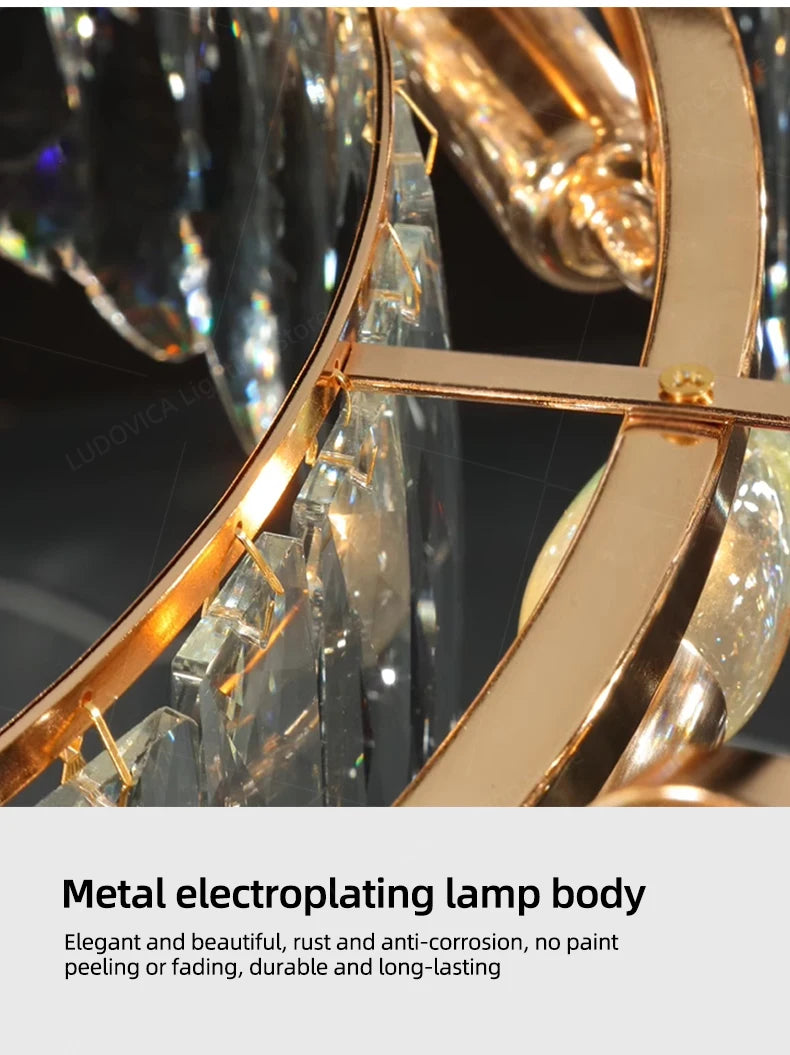 Modern Luxury Crystal Chandelier Living Room Kitchen Dining Room Chandelier Home Decoration LED Ceiling Chandelier