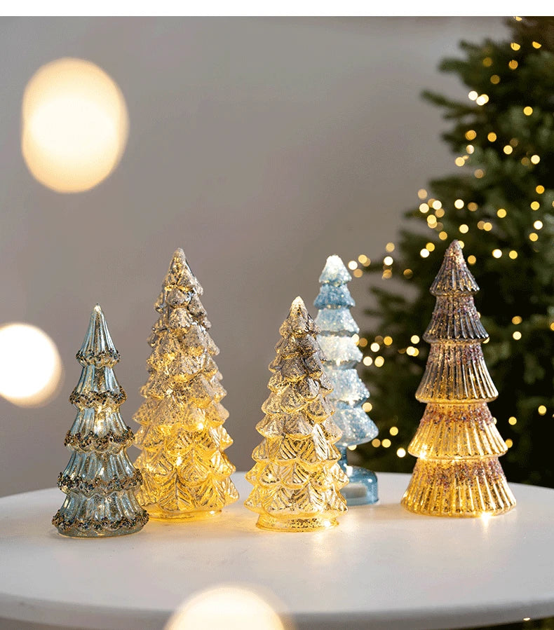 Portable Christmas Tree Night Light | 100% Cordless for Bedroom Desk | Battery Not Included | Romantic Xmas Decor Gift