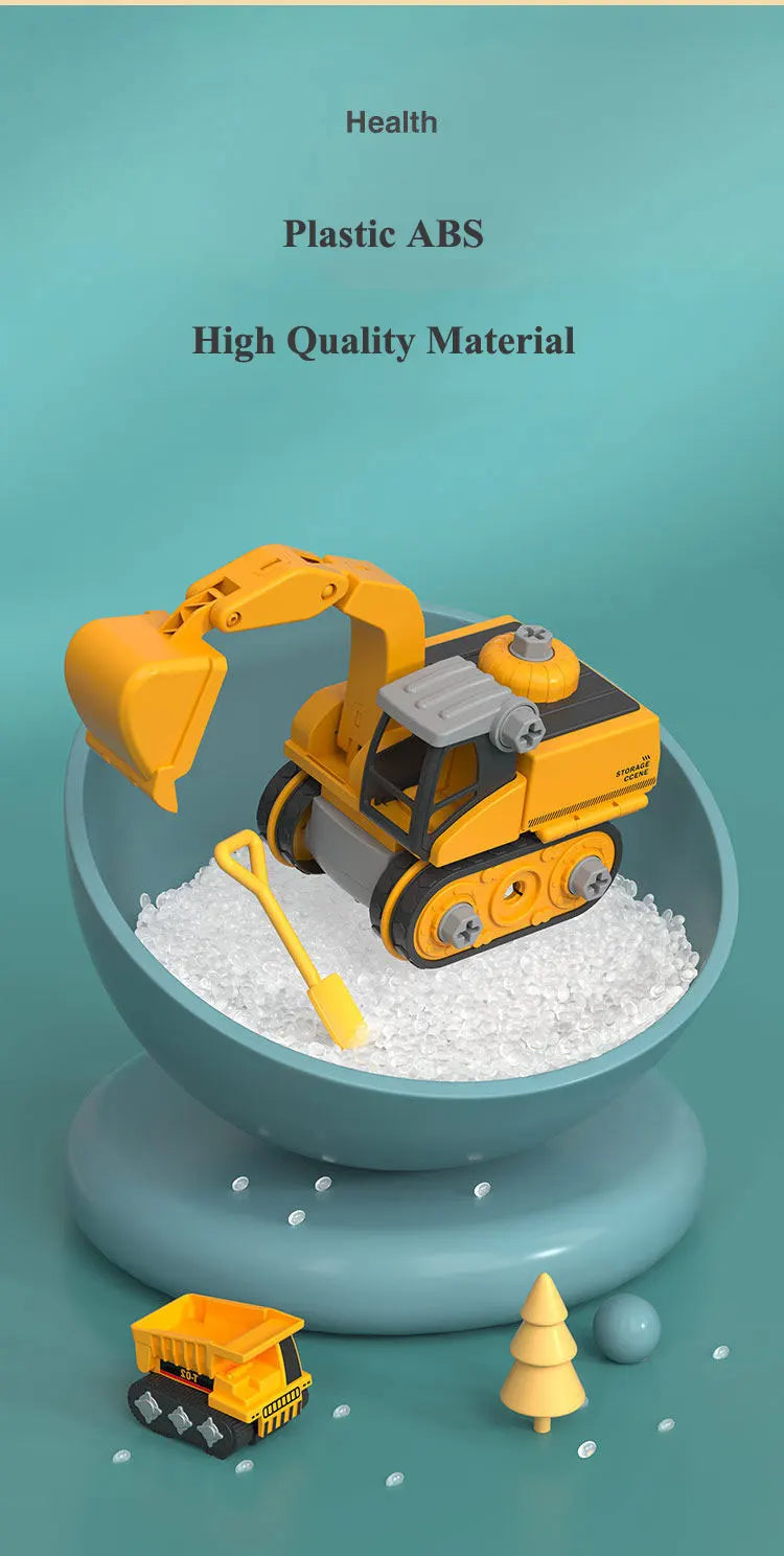 Kids Engineering Vehicle Electric Drill Tool Toys Match Children Educational Assembled Sets Tools For Boys Nut Building Gift