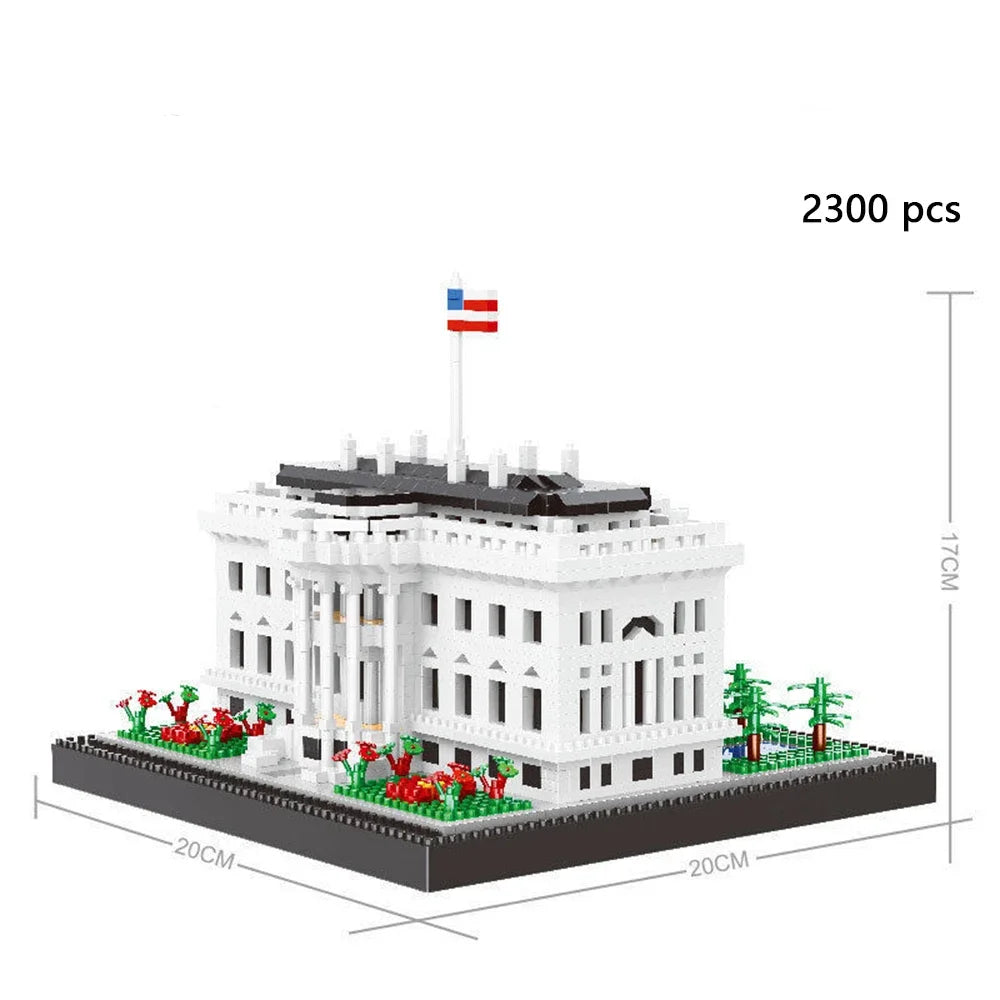 KNEW BUILT Capitol City Construction White House Micro Building Blocks US Mini Architecture Adult Children Toys Assemble Bricks