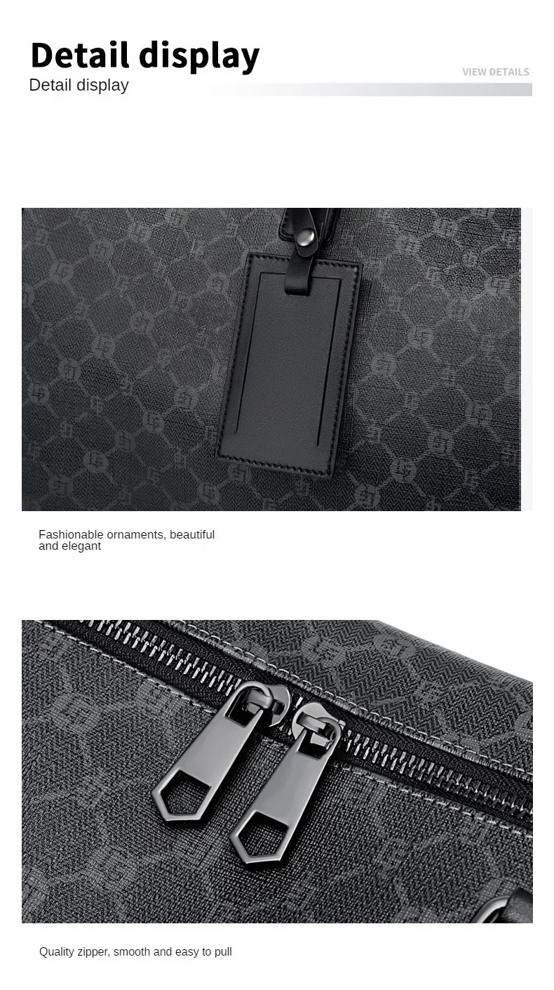 Men Business Travel Luggage Bag Leather Travel Duffle Large Capacity Hand Luggage Bag Short Trip Shoulder Bags Luxury Handbag