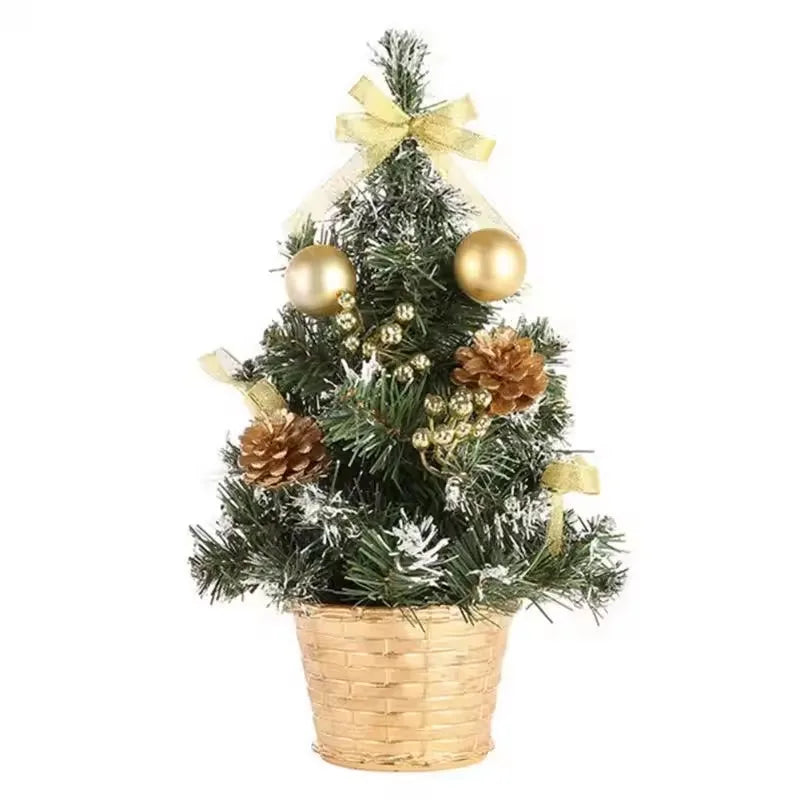 2024 New Year Gift Mini 20/30/40cm Artificial Christmas Tree Table Ornament With LED Light Balls Christmas Decoration For Home