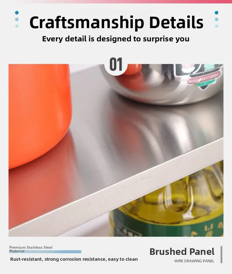 Stainl Steel Kitchen Storage Ra Stand Multi-Layer Microwave Organizer elf Utensil Storage Cabinet Floor Mounted