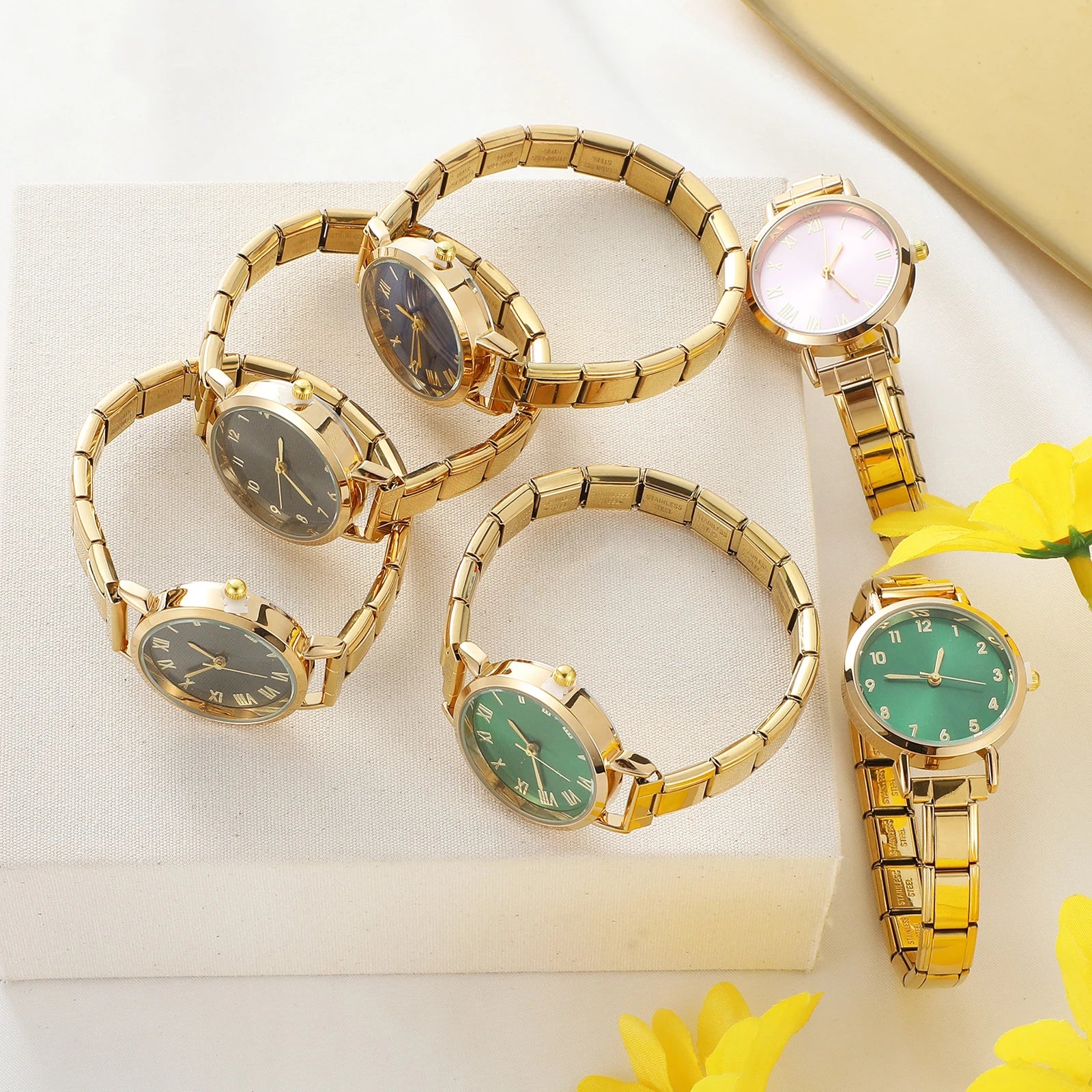 2025 New Fashion 1PC Men Women's Stainless Steel Round Simple Watch Bracelet Bangle For Friend Wife Birthday Gift DIY Jewelry