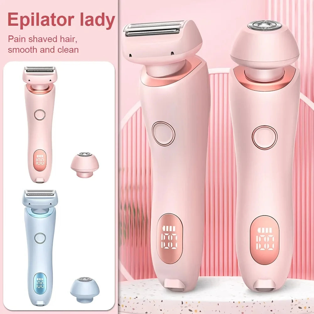 Electric Razors for Women 2 In 1 Bikini Trimmer Face Shavers Hair Removal for Underarms Legs Ladies Body Trimmer IPX7 Waterproof