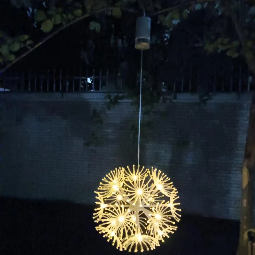 Dandelion Firework Lights 8 Modes 19LED Fairy Starburst Light with Remote Outdoor Decorations for Home, Party, Cafe, Wedding