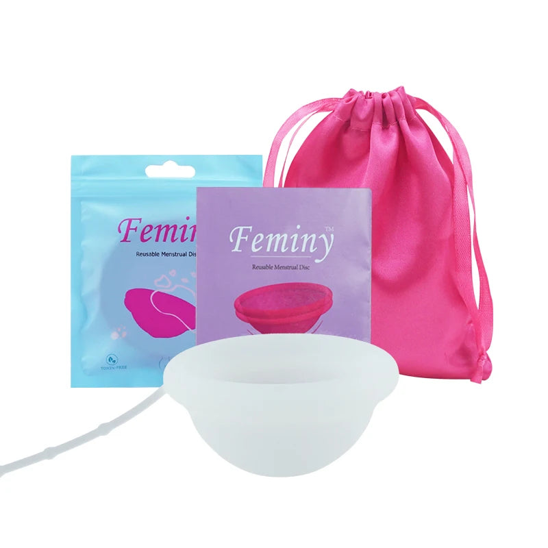 Medical Silicone Menstrual Disc With String Menstrual Cup Period Menstrual Collector Menstruation Disk Women Health Care Hygiene