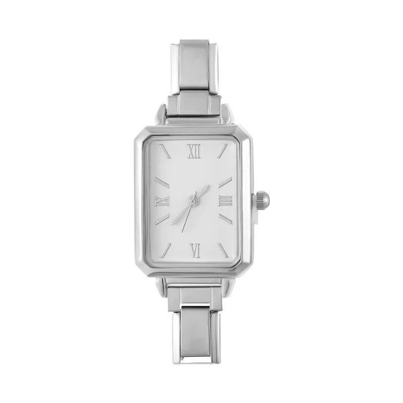 2025 New Fashion 1PC Men Women's Stainless Steel Round Simple Watch Bracelet Bangle For Friend Wife Birthday Gift DIY Jewelry