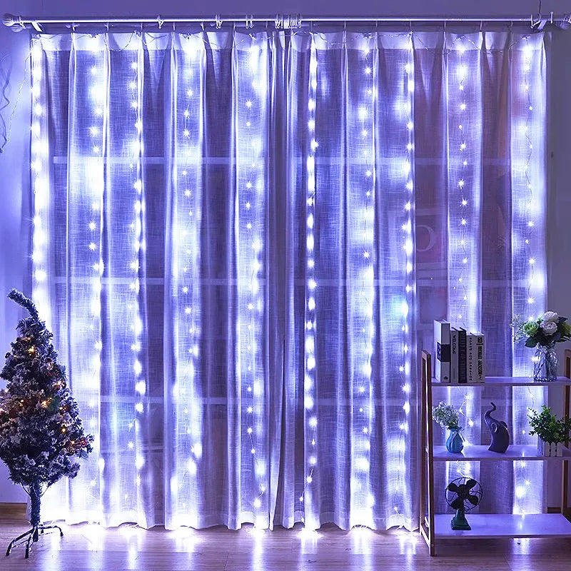 6M/3M USB LED Curtains Festoon Led Light Garlands New Year Christmas decorations Wedding Decor Outdoor Garden Lights