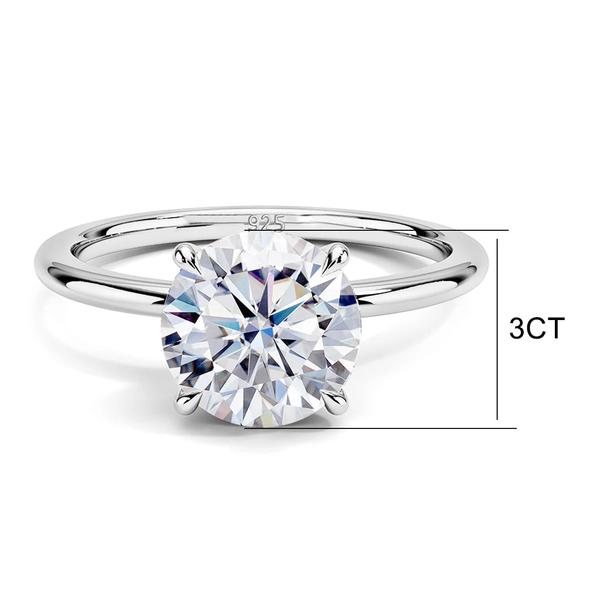 1ct 2ct 3ct 5ct D Color VVS1 Moissanite Ring Engagement Silver 925 Luxury Jewelry With Certificate Woman Wedding Gift Wholesale