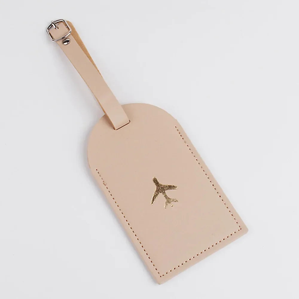 Luggage Tag Suitcase Luggage Label PU Leather Baggage Boarding Bag Tag Portable Travel Accessories Name ID Address Holder