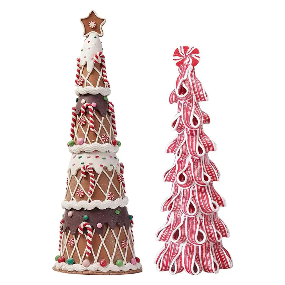 Mini Christmas Tree Decorative Miniature Christmas Tree Candy Cake Shaped Artificial Christmas Tree For Home Tabletop Decor