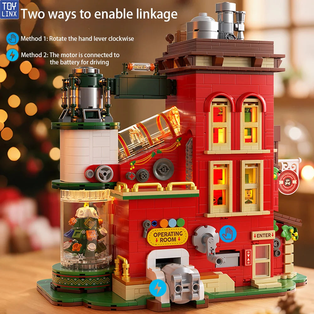 2782 PCS Christmas DIY Building Blocks Sets Ornaments Construction Blocking Factory Model Toys For Children Gifts with Led Light