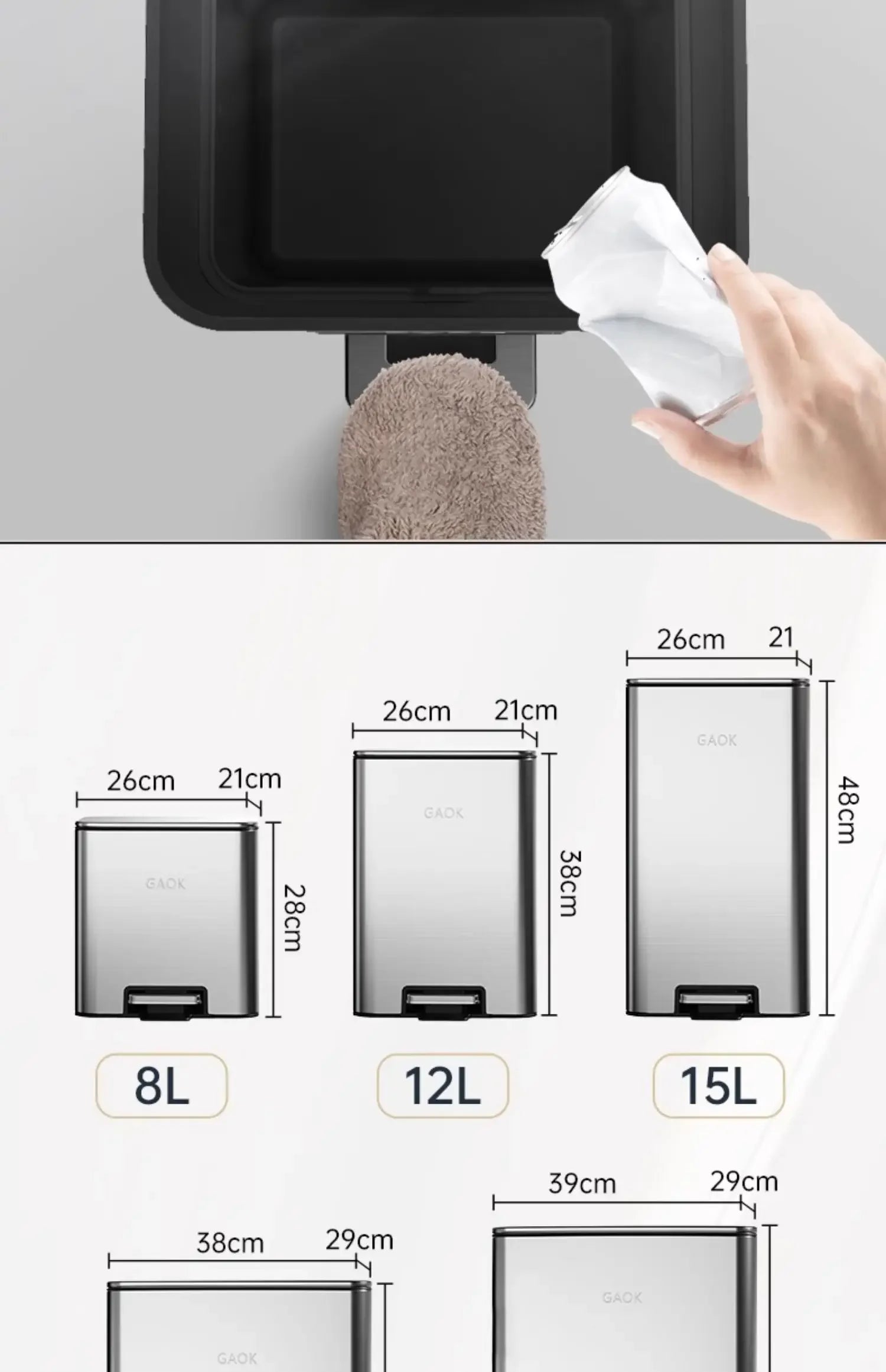 Kitchen Eye-Catching Garbage Can High-Standing Trash Bin Stylish Home Living Room Roller Creative Mobile Bedroom Bin