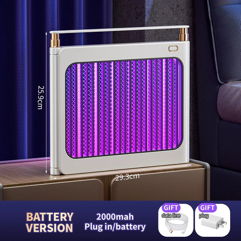 Rechargeable Energy Saving Mosquito Killer Lamp UV Trap Shock Safe Design 100㎡ Coverage Auto On Off No Chemicals Indoor Outdoor