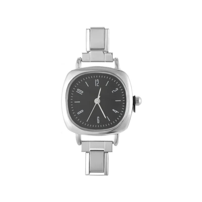 2025 New Fashion 1PC Men Women's Stainless Steel Round Simple Watch Bracelet Bangle For Friend Wife Birthday Gift DIY Jewelry