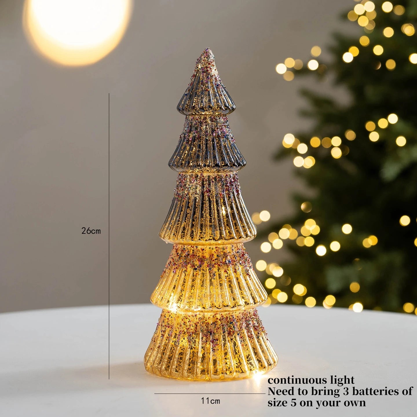 Portable Christmas Tree Night Light | 100% Cordless for Bedroom Desk | Battery Not Included | Romantic Xmas Decor Gift
