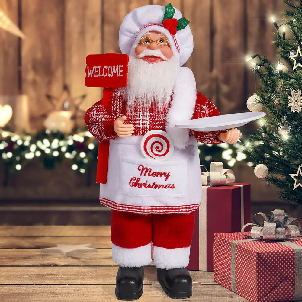 32cm Christmas 12 Inches Santa Claus Standing Posture Doll Festival Party Santa Claus Decoration Ornament