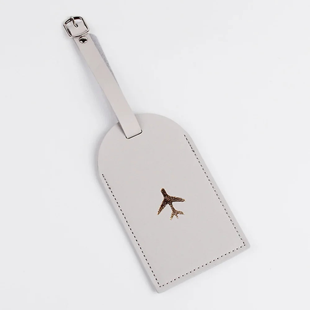Luggage Tag Suitcase Luggage Label PU Leather Baggage Boarding Bag Tag Portable Travel Accessories Name ID Address Holder