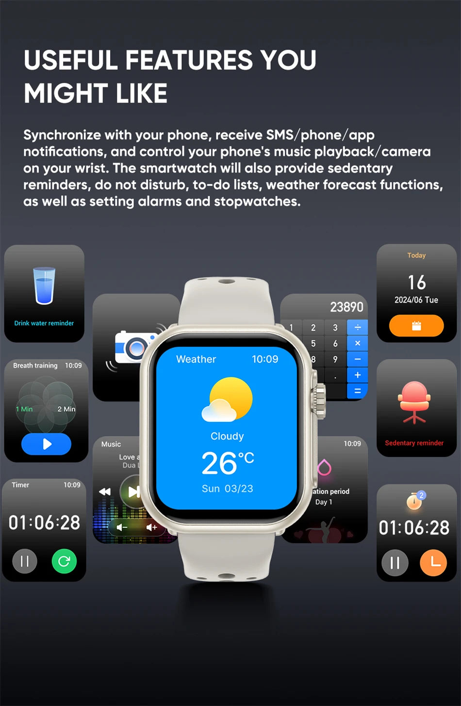 AMOLED Smart Watch with Bluetooth Call & GPS