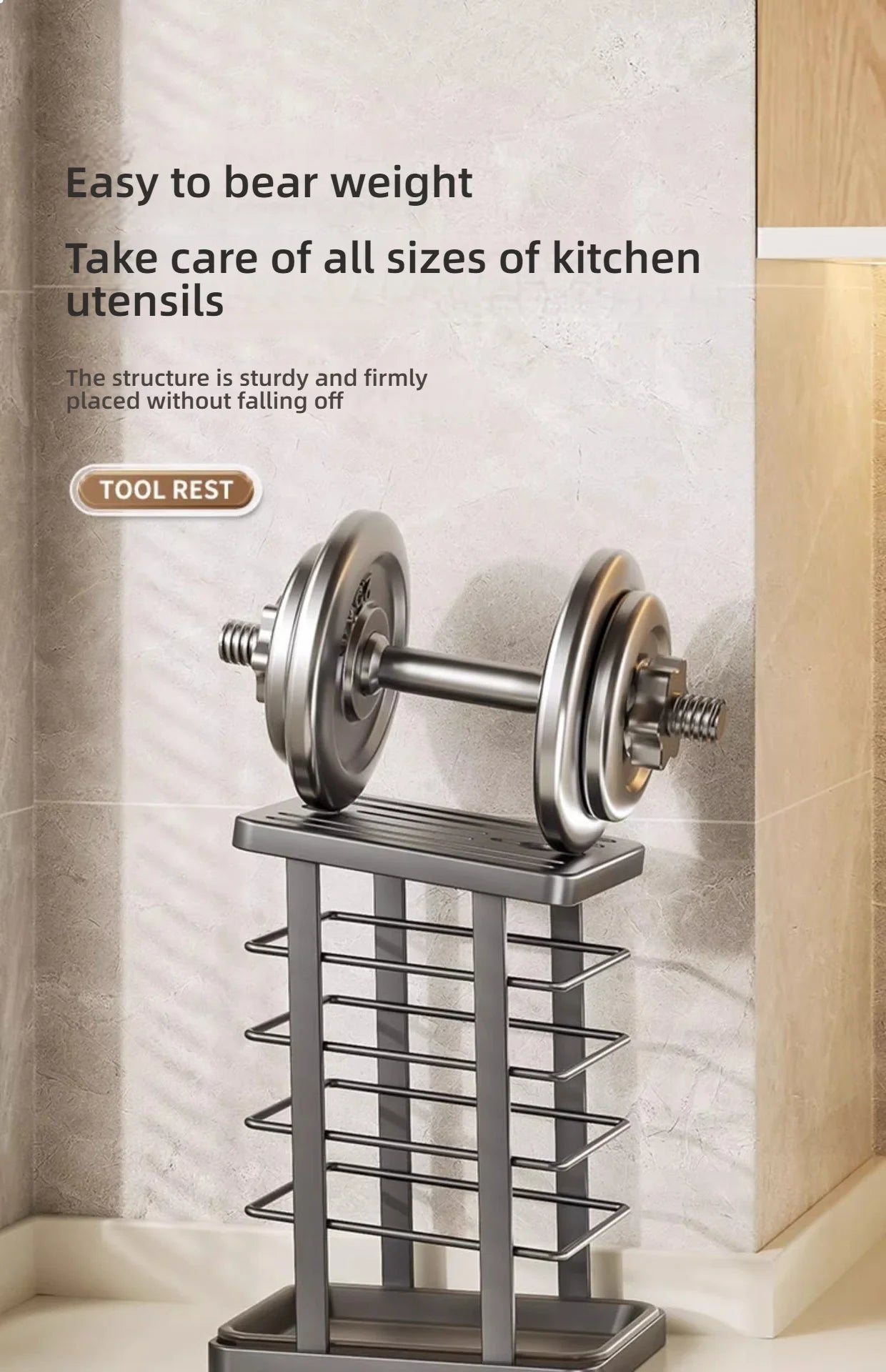 Kitchen Tabletop Storage Rack Knife Holder Stand Waterproof Hollow Storage Rack Kitchen Utensil Organizer Holder Accessories