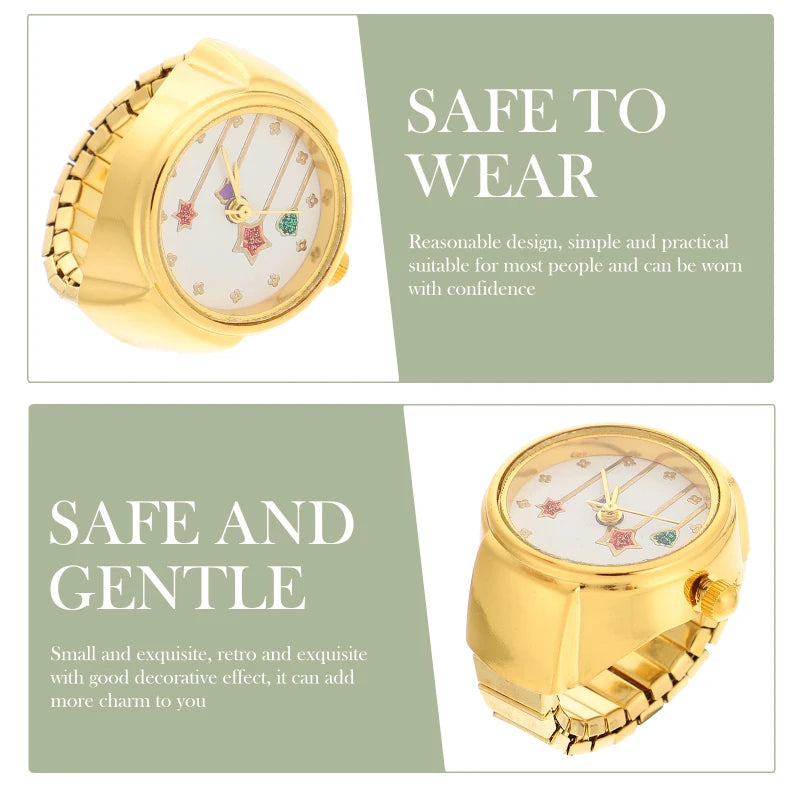 Ring Watch Finger Portable Bezel Wear-resistant People Watches For Men Stainless Steel Exquisite Wear-resistant Ring Clock Decor