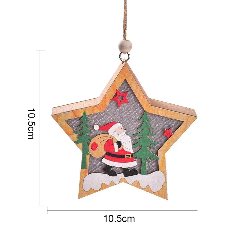 Christmas Decorations LED Night Light Luminous Christmas Tree Pendant Santa Claus Snowman Pendant Ornament Xmas Night Lights