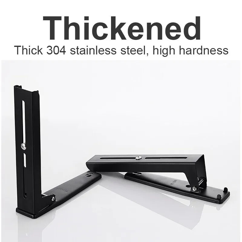 Microwave Oven Holder Folding Rack Stainless Steel Kitchen Shelf Foldable Retractable Bracket Oven Rack Hooks Telescopic Shelves