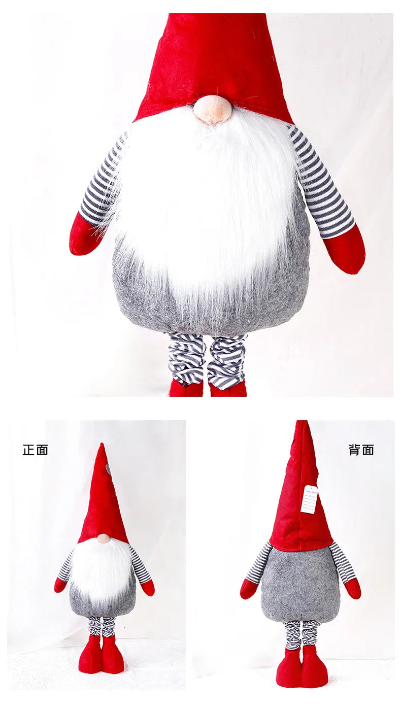 Christmas Decorations Telescopic Standing Faceless Old Man Figurine Home Mall Window Christmas Tree Decoration Doll