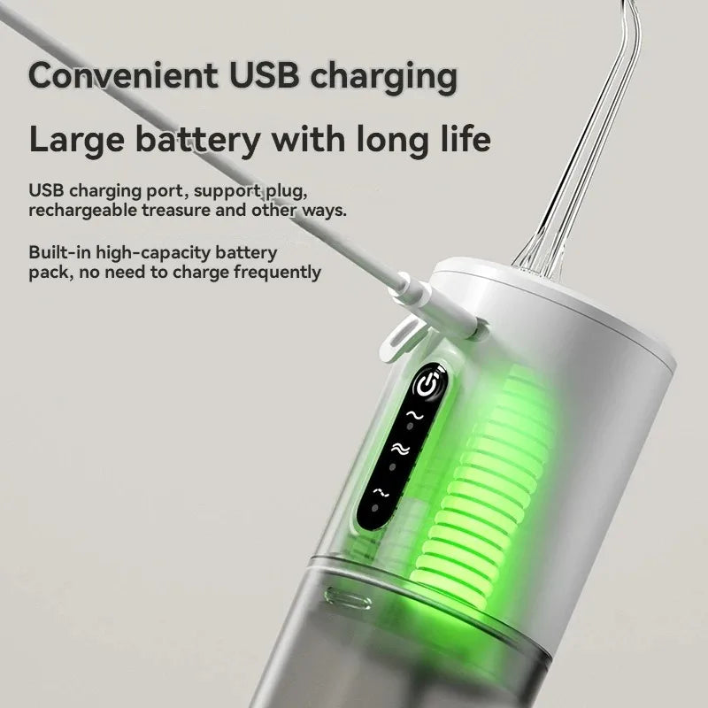 Portable Electric Oral Irrigator Water Flosser 3 Modes Waterproof Dental Cleaner for Teeth Personalized Oral Care
