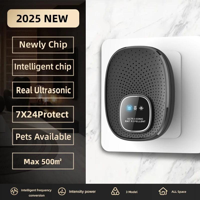 Ultrasonic Rodent Repeller Electronic Pest Control for Mice Rats Harmless Sound Waves Intelligent Home Household