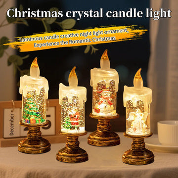 LED Christmas Tree Night Lights Christmas Candles Crystal Lights Christmas Gifts for Family and Friends Creative Gifts
