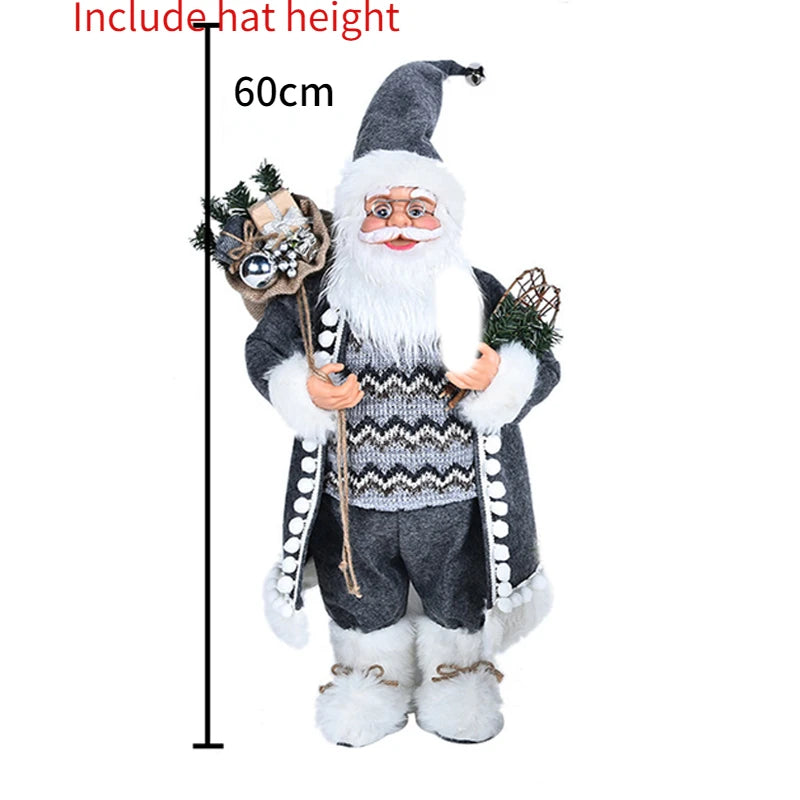 60CM Large Santa Claus Dolls Ornaments Standing Santa Figurine Doll Christmas Home Decoration Kids Gift navidad home decor