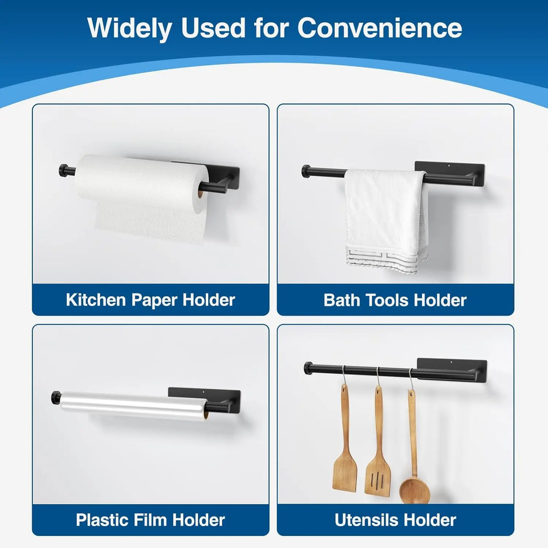 Paper Towel Holders for Kitchen Kitchen Roll Holder Paper Towels Self-Adhesive Under Cabinet Paper Towel Rack Stainless Steel