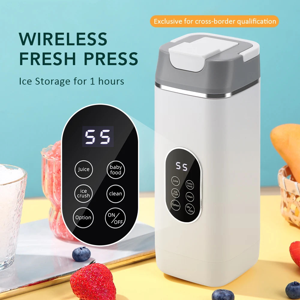 6 Blades Electric Juicer Cup 2 Cups For Travel Portable Juicer Mixer Usb Charge Fresh Fruit Juice Personal Blender Smoothie