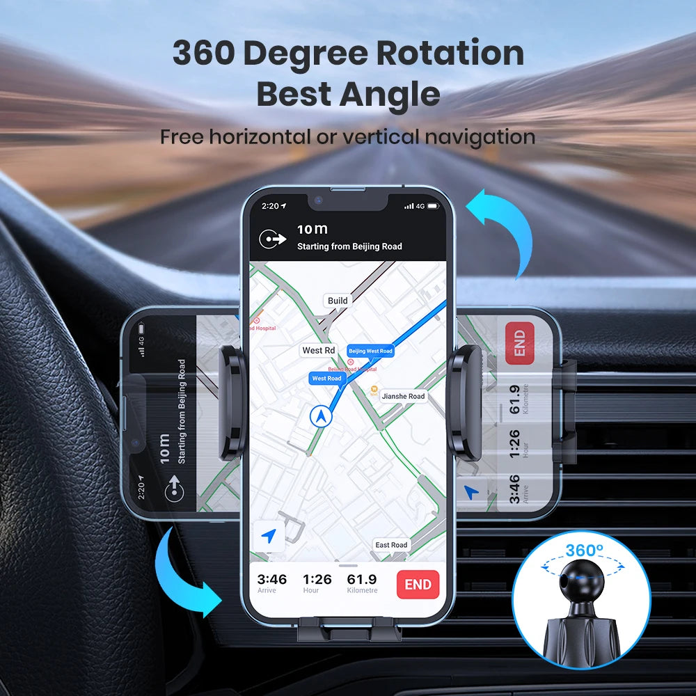 TOPK Universal Car Phone Holder – 360° Vent Mount