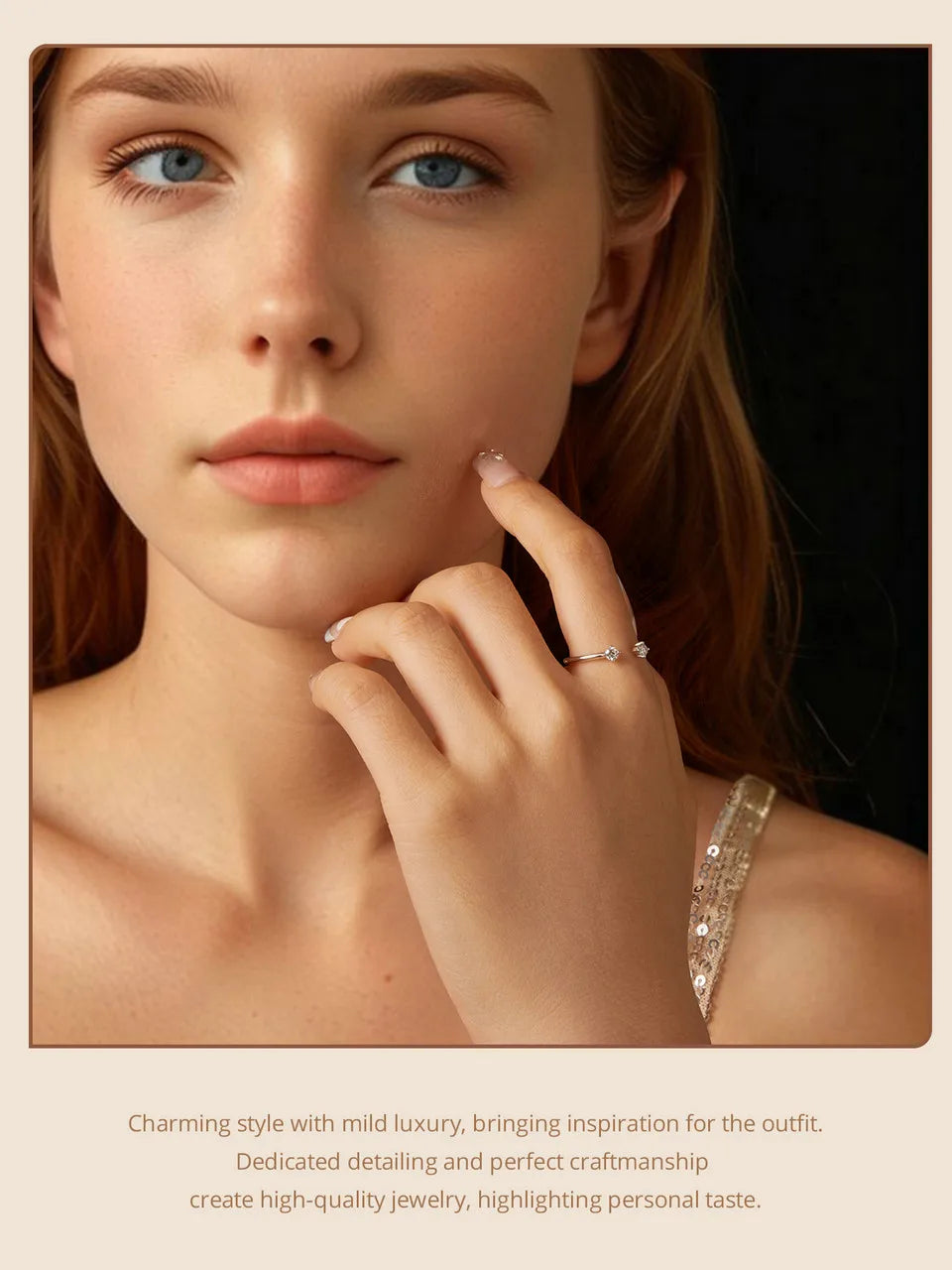 BAMOER Moissanite White Gold Plated Adjustable Ring 925 Sterling Silver Exquisite Open Ring for Women Fine Jewelry Gift