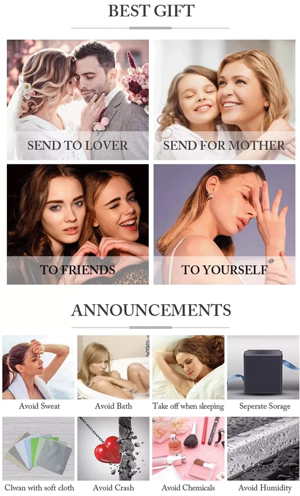 4Carat Moissanite Diamond Engagement Ring with Certificates 925 Sterling Silver Three-Stone Wedding Band for Women Fine Jewerlry