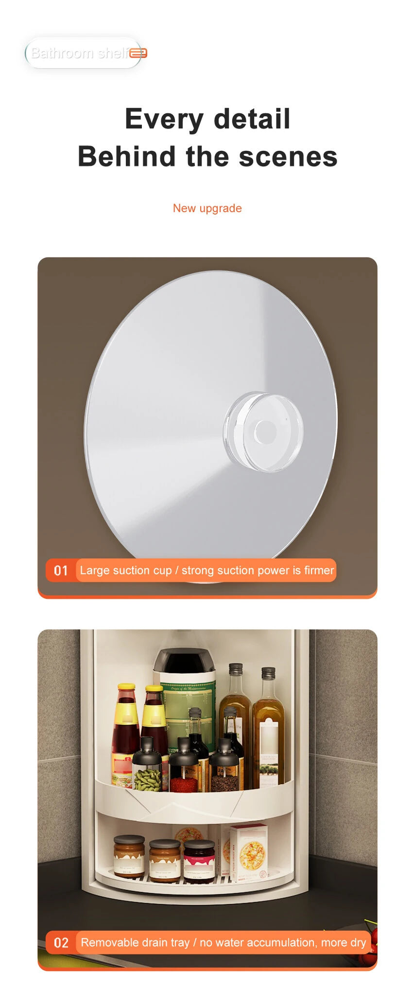 Kitchen Rotatable Layered Adjustable Shelf Bottle Holder Condiment Organizer Spice Jars, Can Rotating Storage Rack, Corner Shelf