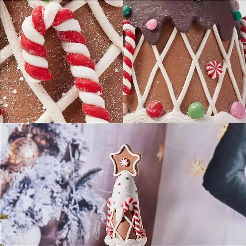 Mini Christmas Tree Decorative Miniature Christmas Tree Candy Cake Shaped Artificial Christmas Tree For Home Tabletop Decor