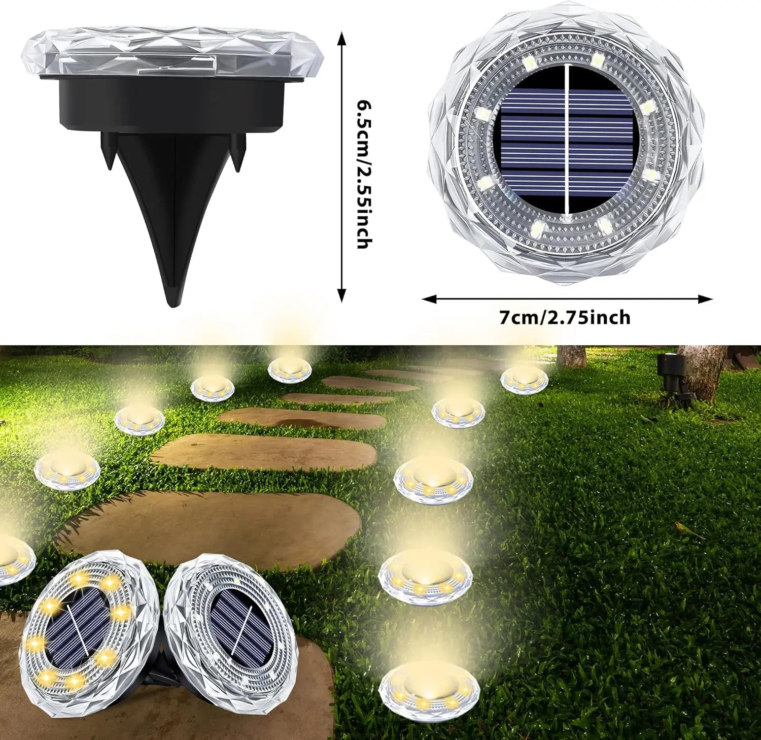 4/8PCS Solar Lawn Lights Outdoor 8 LED Solar Underground Lamp Waterproof Solar Buried Light for Garden Patio Pathway Landscape
